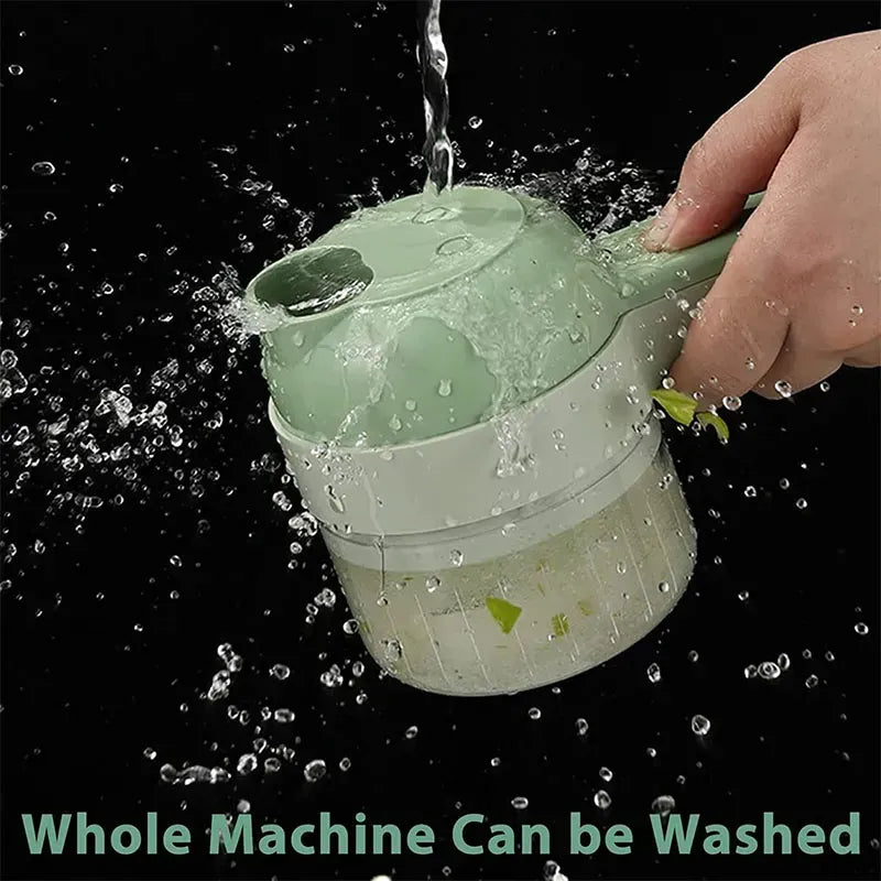 Rechargeable 4 In 1 Electric Vegetable Cutter With Multi-Function Slicer